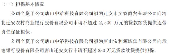 中溶科技全资子公司拟为迁安市文睿商贸有限公司向银行合计申请的不超过3350万贷款提供连带责任保证担保(图1)